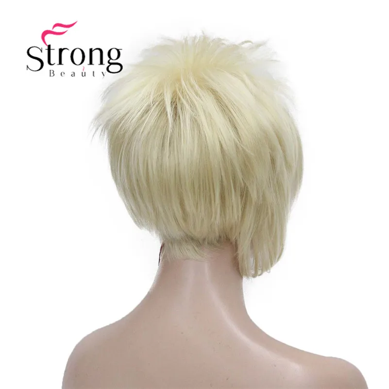 StrongBeauty Асимметричные боковые пряди блондинка короткие прямые синтетические волосы парик выбор цвета - Цвет: #613