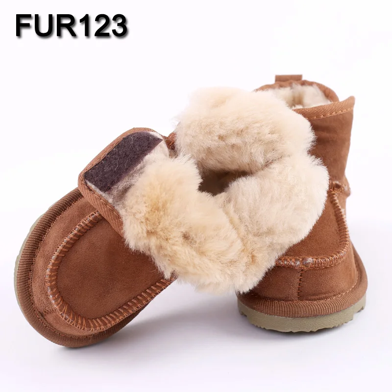 Baby Snow Boots for boys and girls Kids Snow Boots Sheepskin Real Fur Shoes Children Geanuine Leather Australia Shoes