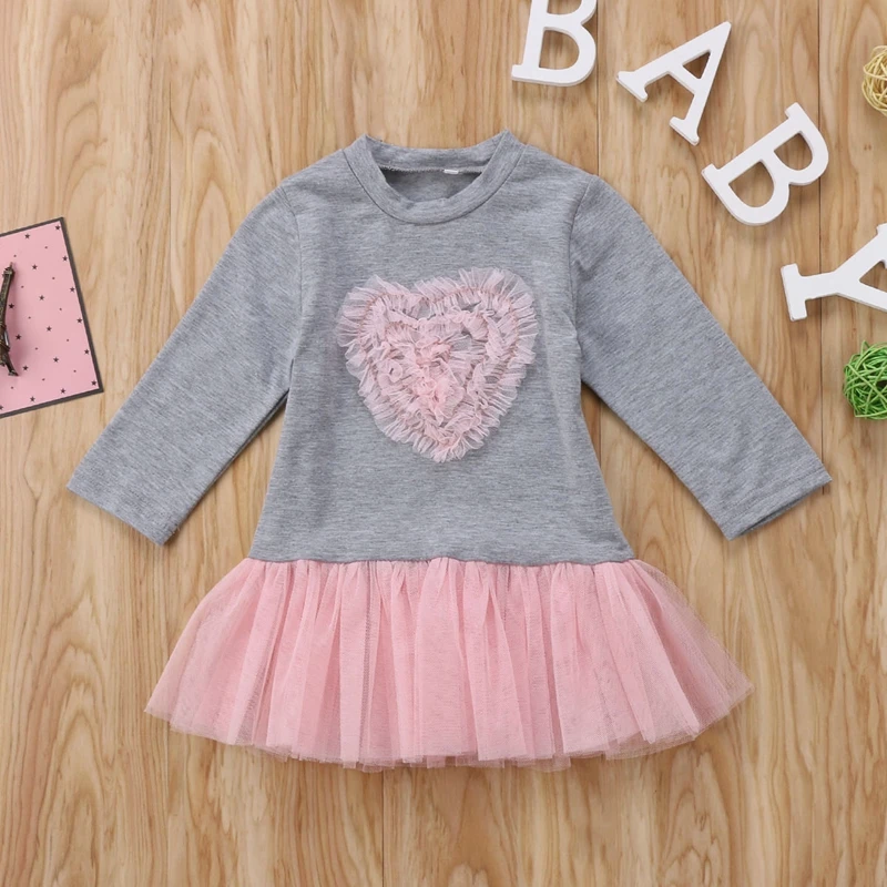 Fashion Baby Pirncess Dress Able Kids Girls Long Sleeve Lace Tutu Tulle Dresses Outfit Clothes | Детская одежда и обувь