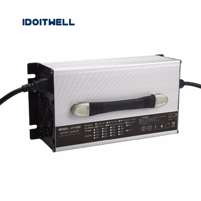 Подгонянная серия 900W 12V 40A 24V 25A 36V 18A 48V 15A 60V 12A 72V 10A 84V 8A зарядное устройство с дисплеем напряжения и тока