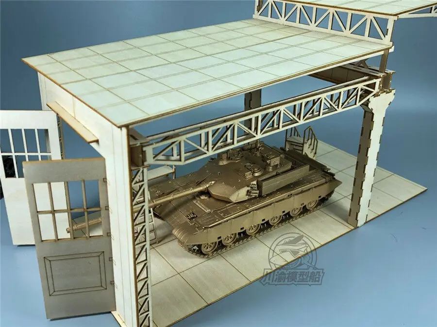 Масштаб 1/35 фабрика танков гаражный ремонтный цех танк картина DIY набор