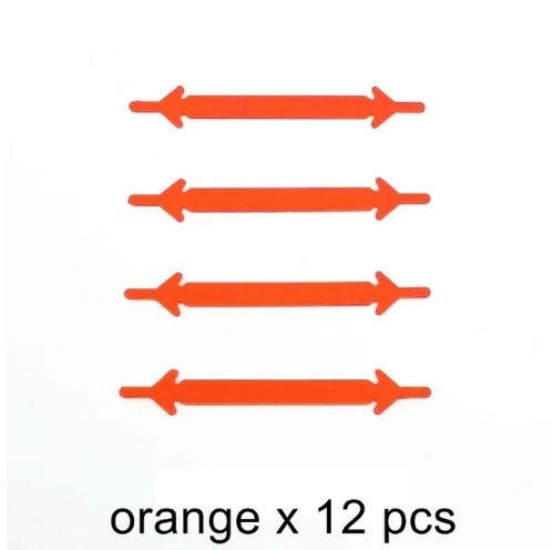 B-orange-12pcs 16 шт./лот и 12 шт./лот аксессуары для обуви Новинка шнурки для обуви унисекс эластичные силиконовые шнурки резиновый шнурок N067 - Цвет: B-orange-12pcs