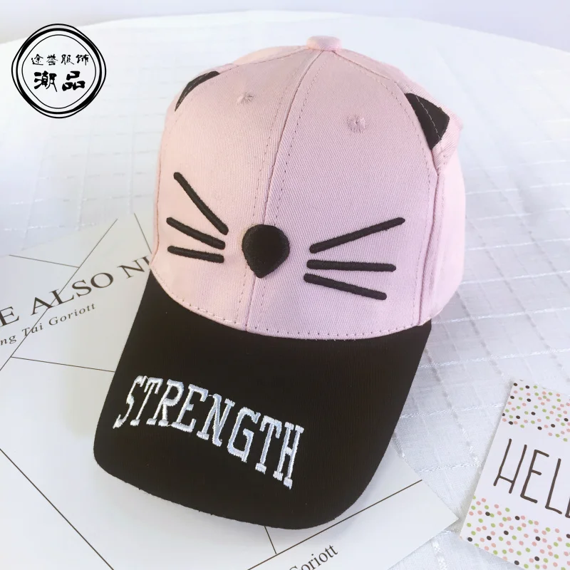 Snapback/Розовая бейсбольная кепка с милыми кошачьими ушками детские шапки 2018 новые