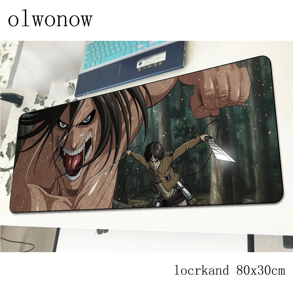 Коврик для мыши attack on titan pad с массовым рисунком компьютерный геймер коврик 800x300x2