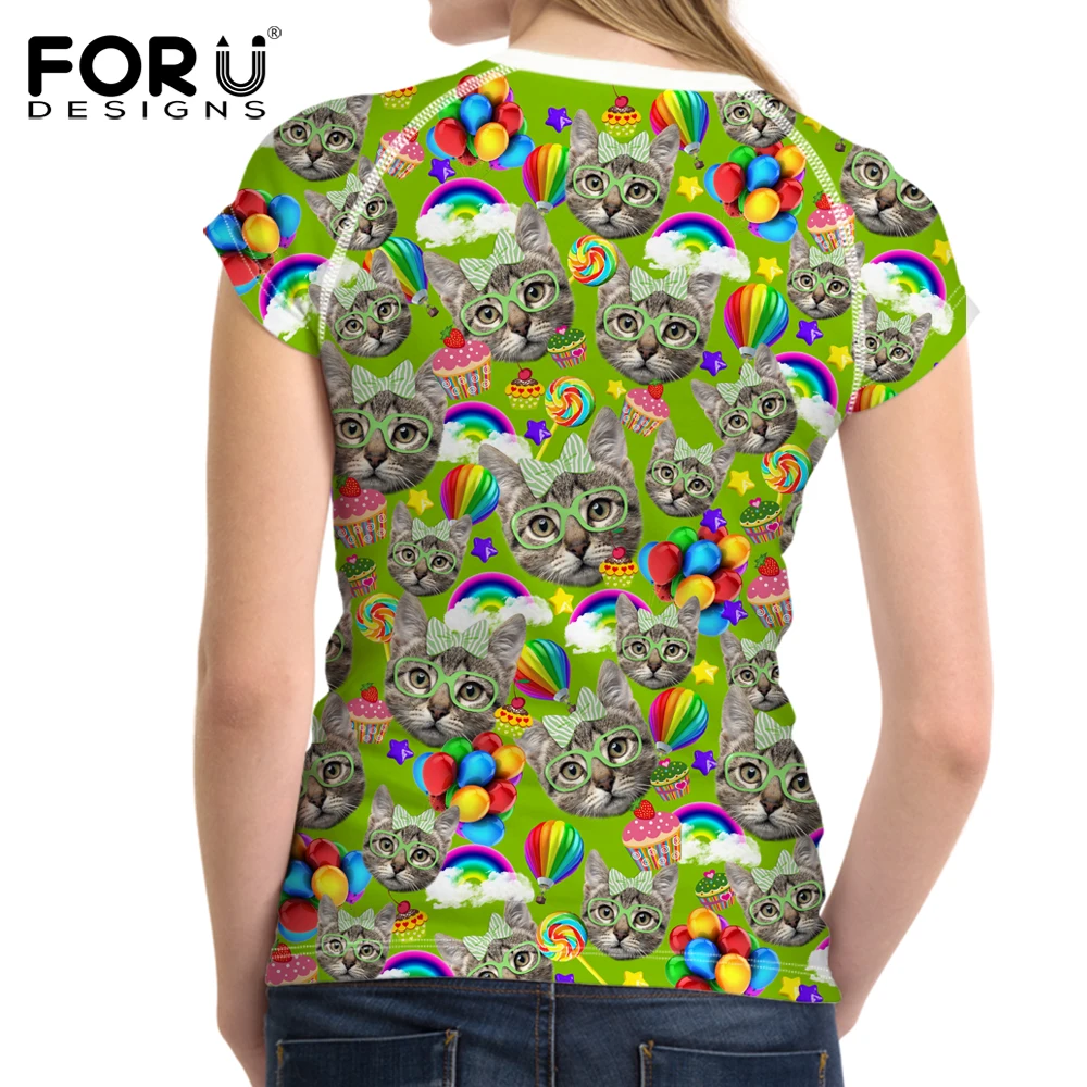 FORUDESIGNS/Высокое качество Лето Хлопок Tumblr футболка для женщин 3D принт повседневные