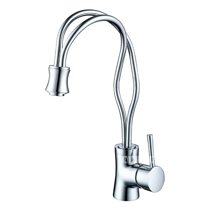 Z074 Art Creative Kitchen Sink Faucet Vegetable Washing Basin Golden Copper Cold And Hot Water Tap 360 Degree Rotating | Обустройство
