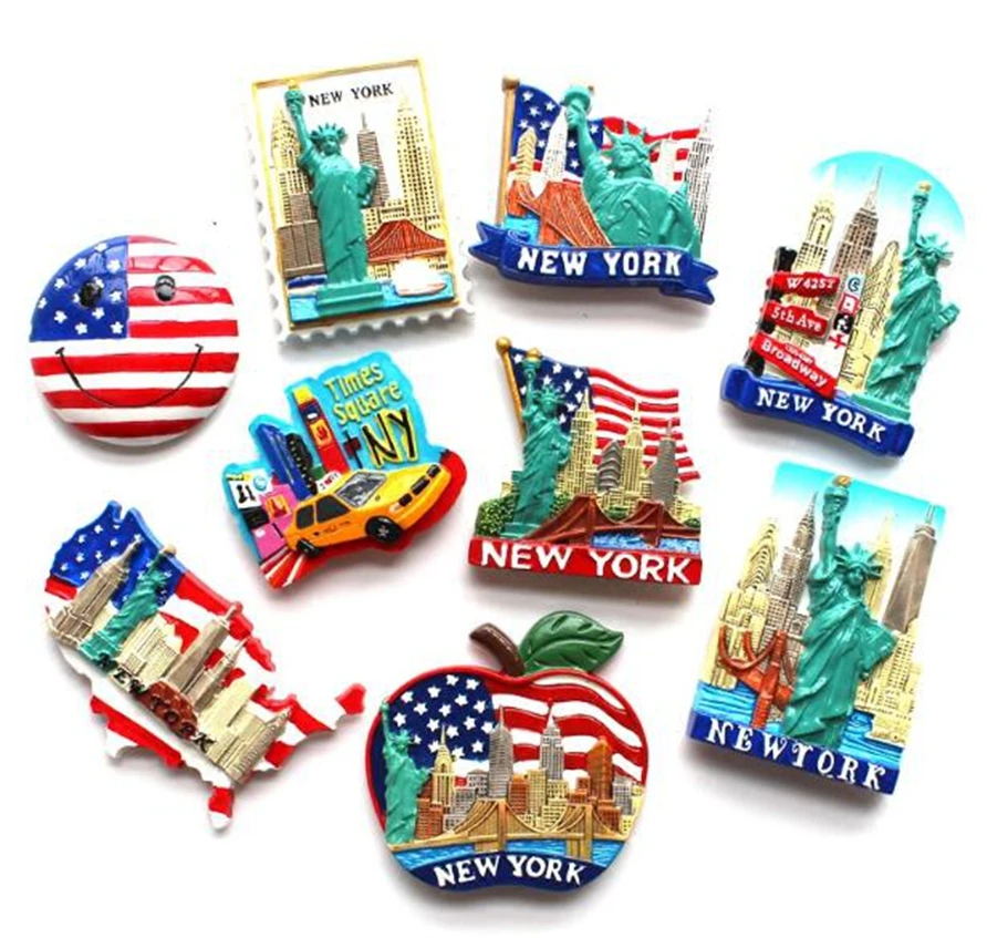 

Statue Of Liberty New York USA Tourism Souvenir 3D Fridge Magnets Creative Home Decortion Refrigerator Magnetic Stickers Gift