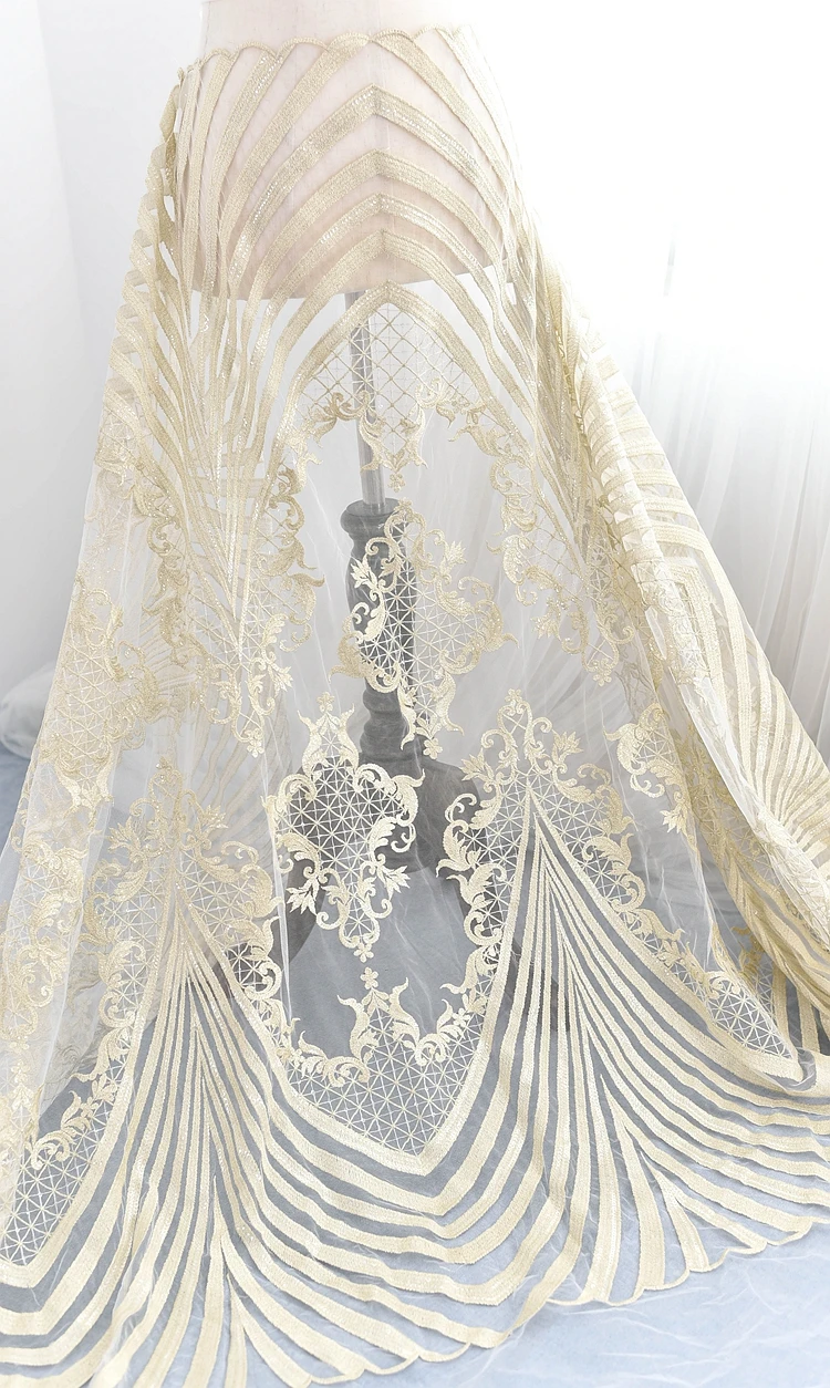 New Light Gold Sequin Quality Mesh Fabric Soft For Wedding Dress Dance Stage Girls Costumes DIY Sewing Material | Дом и сад