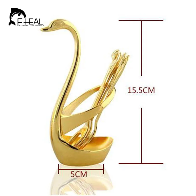 FHEAL модные креативные высококлассные посуда Лебедь фруктовый десерт набор вилок