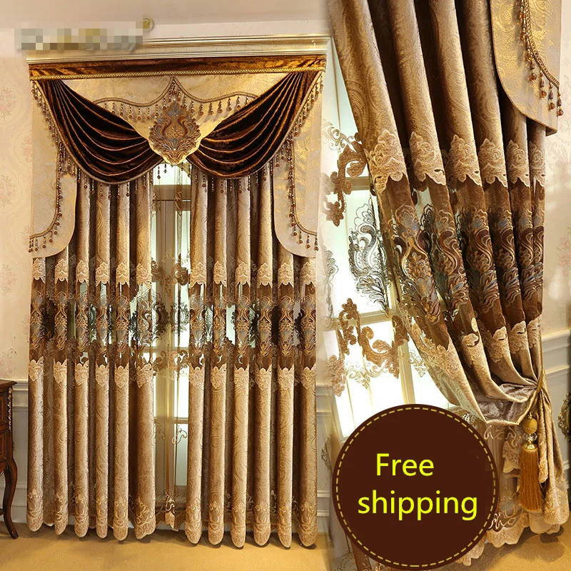 Роскошная штора в европейском стиле с водорастворимым краем романтичная