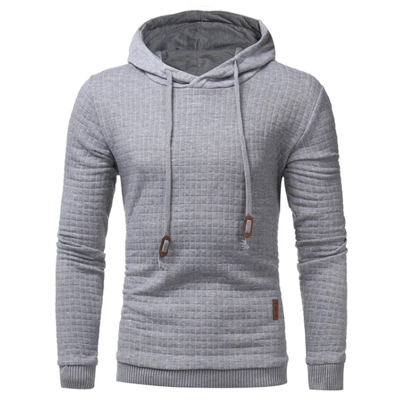 light grey Толстовки мужские Весенние Новые забавные толстовки с капюшоном Верхняя одежда Повседневная брендовая одежда Качественные однотонные мужские толстовки в стиле хип-хоп - Цвет: light grey