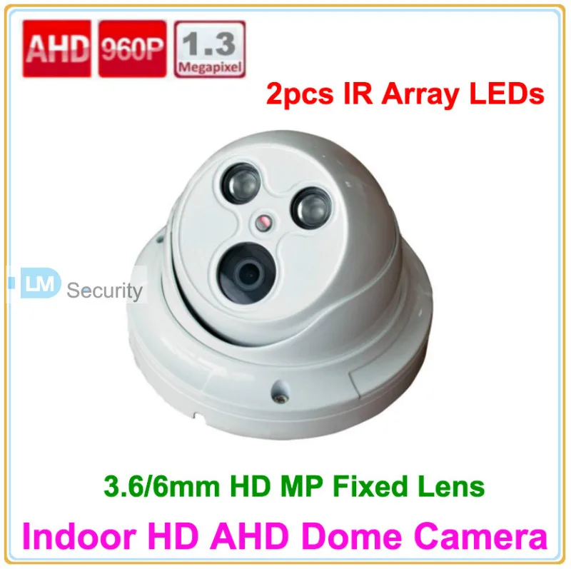 Металлическая купольная камера Lihmsek HD AHD 960P 2 светодиода ИК-массива 40 метров