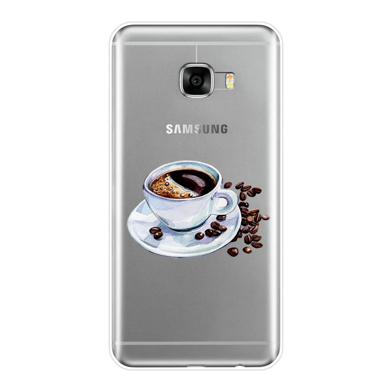 Мягкий чехол для телефона Samsung Galaxy C9 C7 C5 Pro Coffee Girl силиконовая задняя крышка в