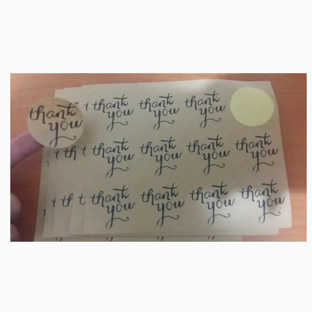 Множество спасибо коричневые крафтовые упаковочные уплотнения наклейки