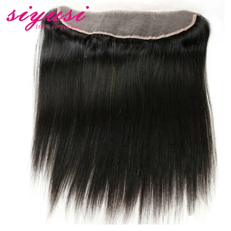 Ear To Lace Frontal Closure With Baby Hair 100% Virgin Human Full Brazilian straight |