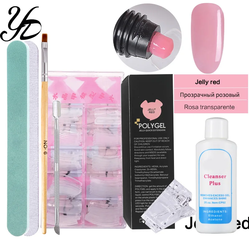 Jelly Red Yiday 8 шт./компл. быстро конструирующий гель быстро Удлинительный УФ-гель исчезают 8 цветов поли строительные блоки DIY Маникюр Nail Art акриловая жидкая наконечник Комплект - Цвет: Jelly Red