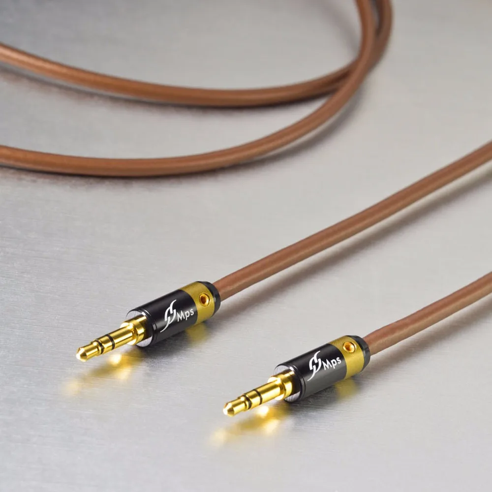 MPS X 5 Eagle кабель HiFi 99.9997% OFC + посеребренный 24K позолоченный разъем 3 мм AUX штырь Аудио