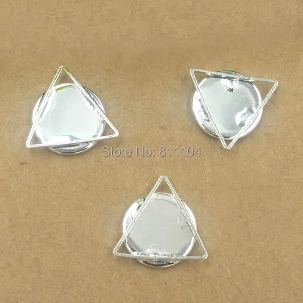 

12mm Blank Round Bezel tray Bases Wired Triangle Shape Pendant Settings DIY Cameo Jewelry Findings Clothing Accessories Making