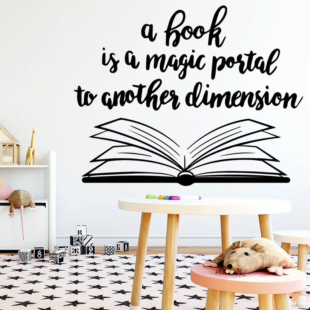

Cartoon Book Quote Wall Sticker Home Decoration Accessories For Living Children's Room Wall Stickers Waterproof Wallpaper