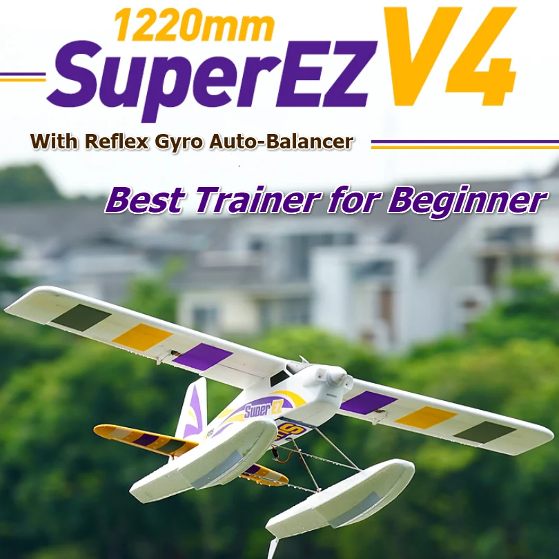 

FMS 1220mm Super EZ V4 Trainer Beginner RC Airplane with Gyro 4CH 3S Floats optional PNP Water Sea Plane Hobby Model Aircraft