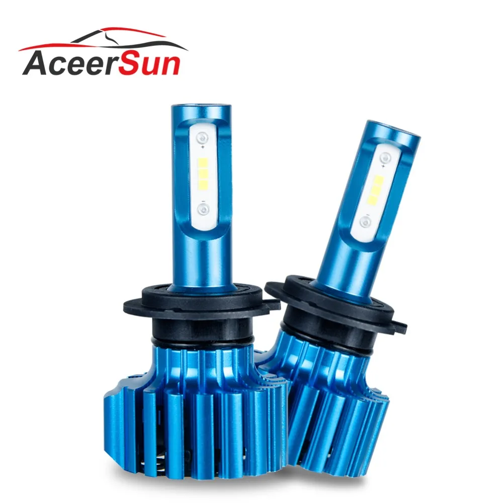 Aceersun H7 светодиодный лампы автомобиля Headl светильник H4 H1 H11 72W фары для тумана 12V 24V