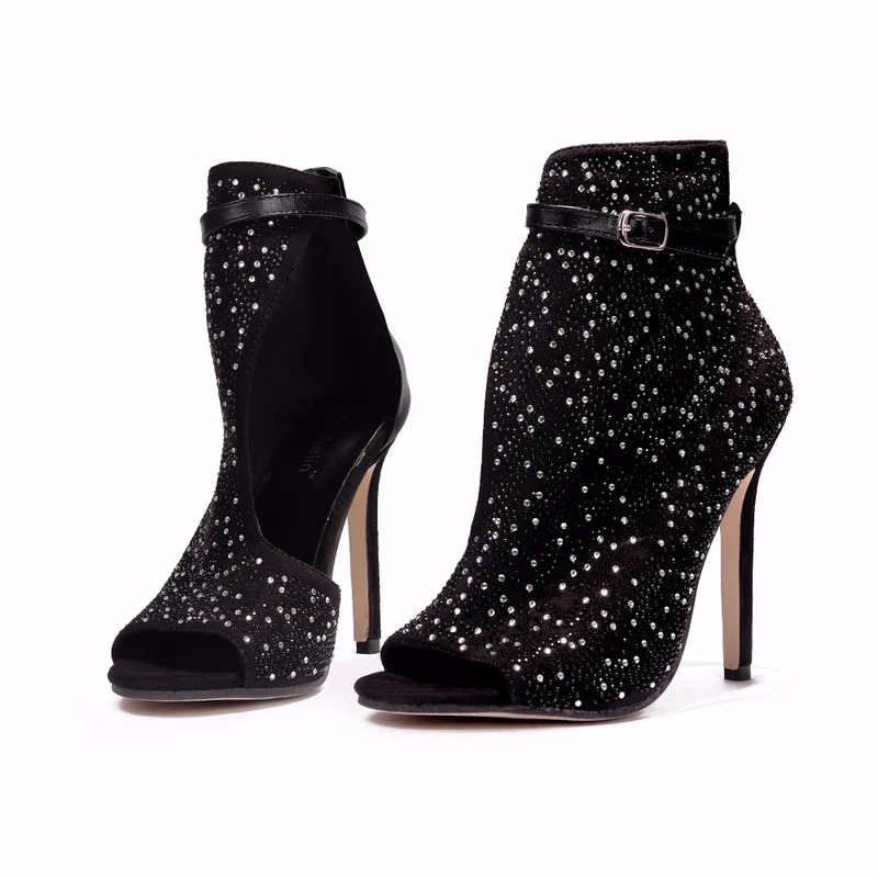 2019 new Roman shoes sexy slim with high-heeled hot-drilling large size | Обувь