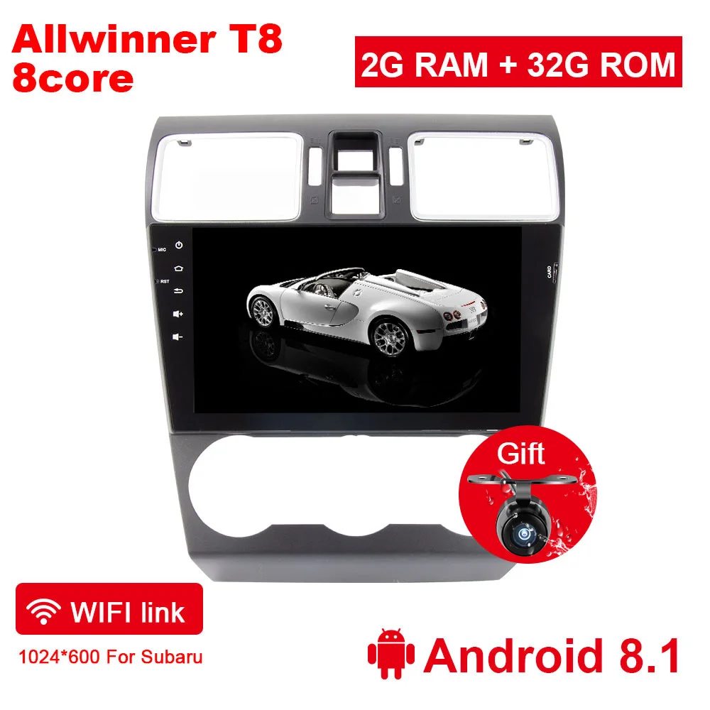 Android 8.1 2G 32G Eunavi 9 ''2 Din Octa core Android 8,1 мультимедиа автомобильный ПК Радио стерео плеер для Subaru Forester XV WRX 2013- gps навигации - Цвет: Android 8.1 2G 32G