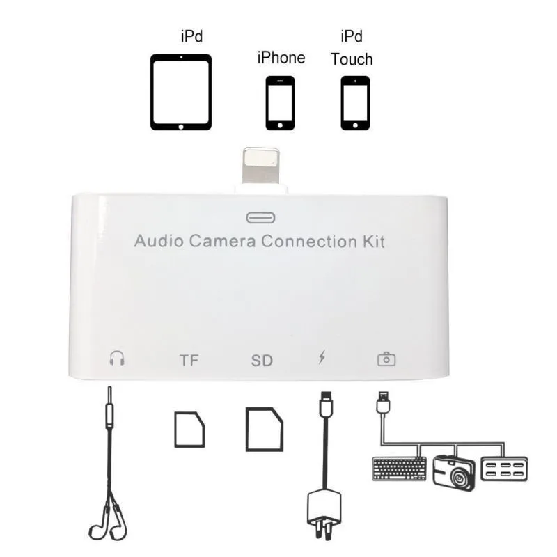 Адаптер для SD камеры 5 в 1 USB OTG аудиоразъем мм TF Micro Reader комплект подключения аудио