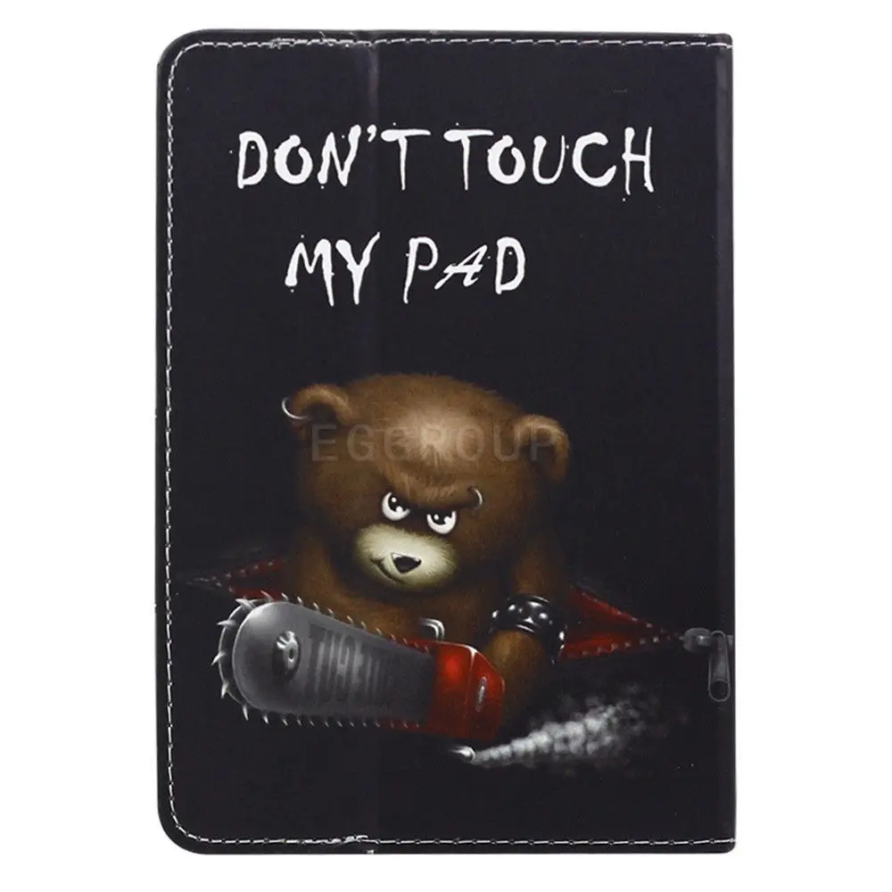 AIBOULLY смешной надписью Don't Touch My Pad Универсальный PU кожаный чехол Обложка для RCA 7