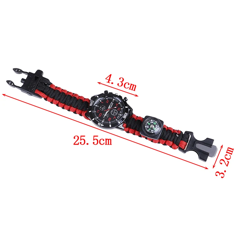

Outdoor Survival Emergency Watch Men Women Camping Tool Multi-functional Tools Compass Whistle Outdoor Watches