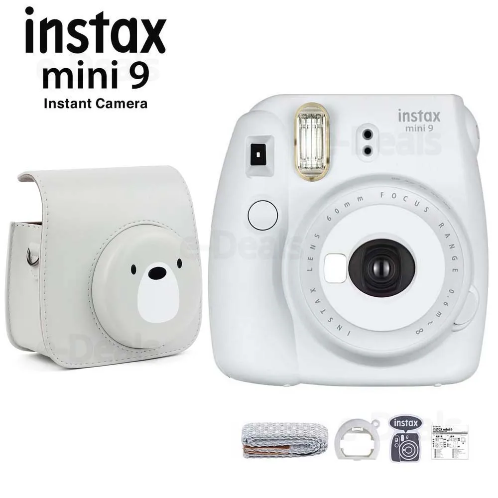 Fujifilm Instax Mini 9 мгновенная пленка для камеры дымчато-белый + качественный мягкий