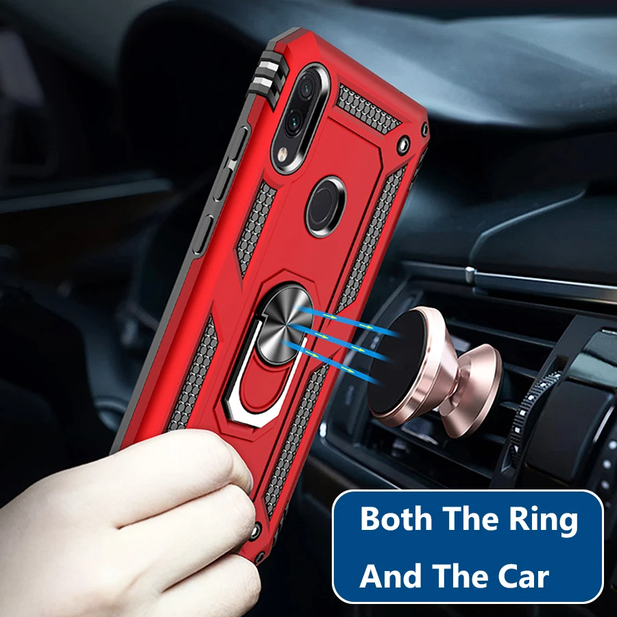 for xiaomi redmi note 7 cover case Note7 Protective Phone ksiomi xiomi  pro coque bumper xiami kickstand holder fundas armored |