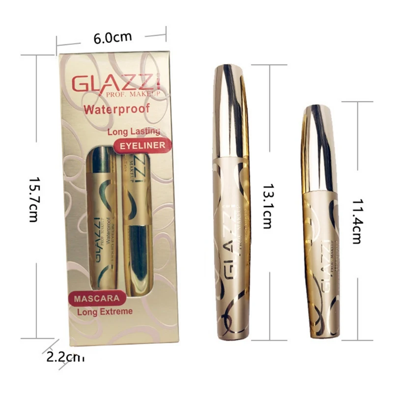 Удлиняющая стойкая тушь для ресниц в комплекте водостойкая Черная из толстого