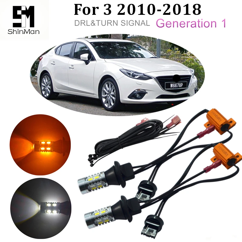 Shinman 30 Вт cob WY21W 7440 T20 для mazda 3 2014 2018 Автомобильные дневные ходосветодиодный огни