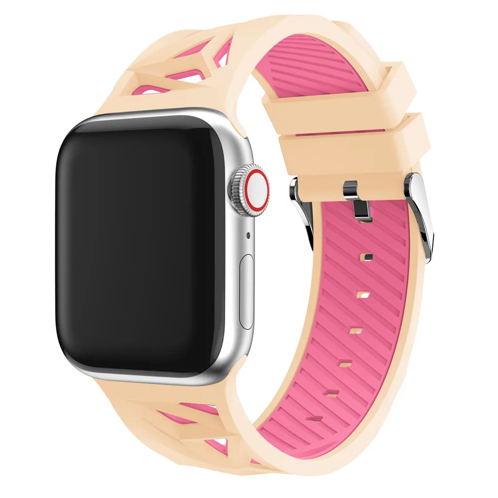 Новый модный спортивный силиконовый браслет ремешок для Apple Watch 4/3/2/1 38/40