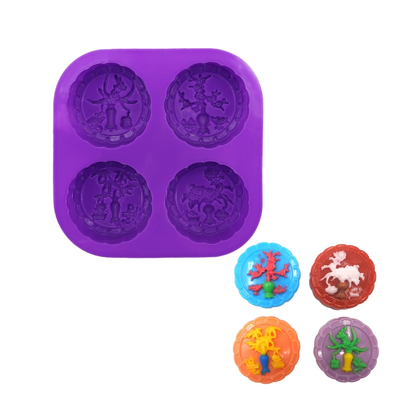Цветочный узор силиконовая форма для мыла выпечка десерты Mooncake шоколадный