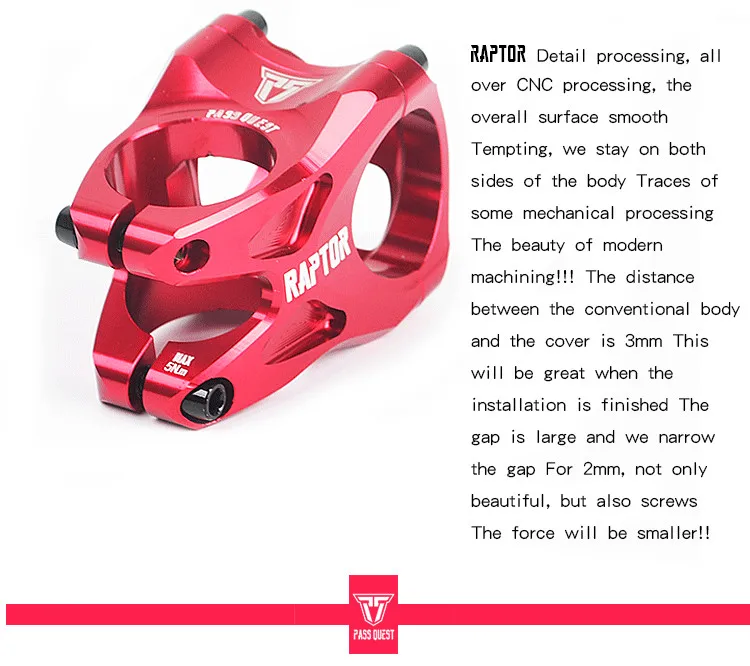 Пройти QUEST RAPTOR Stem 31,8 мм горный велосипедный вынос велосипед am, DH FR DJ ENDURO