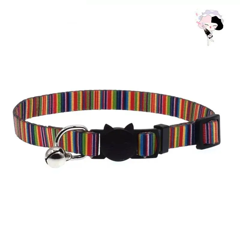 Breakaway Cat Collar Adjustable Small Pets Puppy Dog Kitten Nylon with Bell 12 Color Neck 19-32cm 1.0cm | Дом и сад