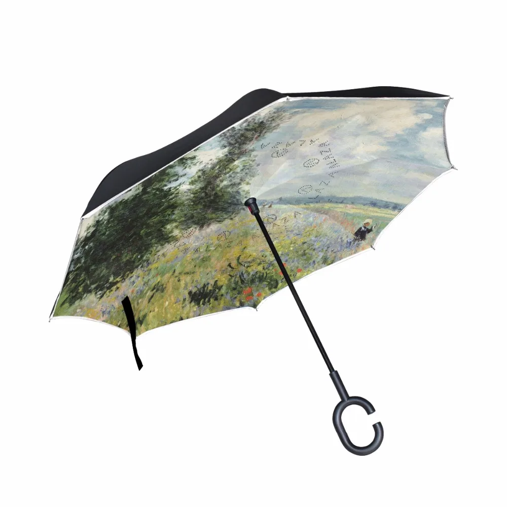 Monet картина маслом зонтик Poppy поля возле Argenteuil женский дождь обратный