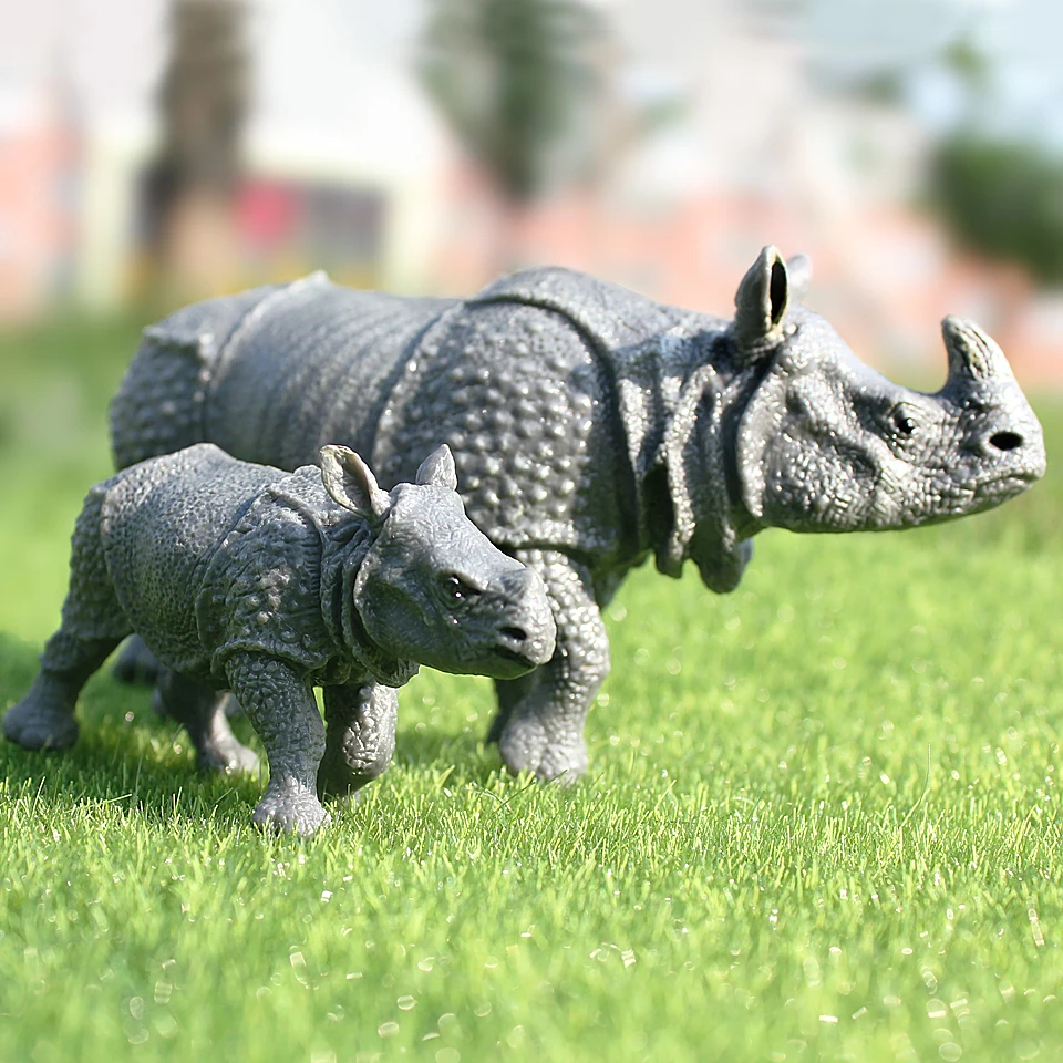 Wiben Indian Rhinocers Simulation Wild Animal Model Action &amp Toy Figures Plastic Solid Boys Collection Toys For Children Gift | Игрушки и