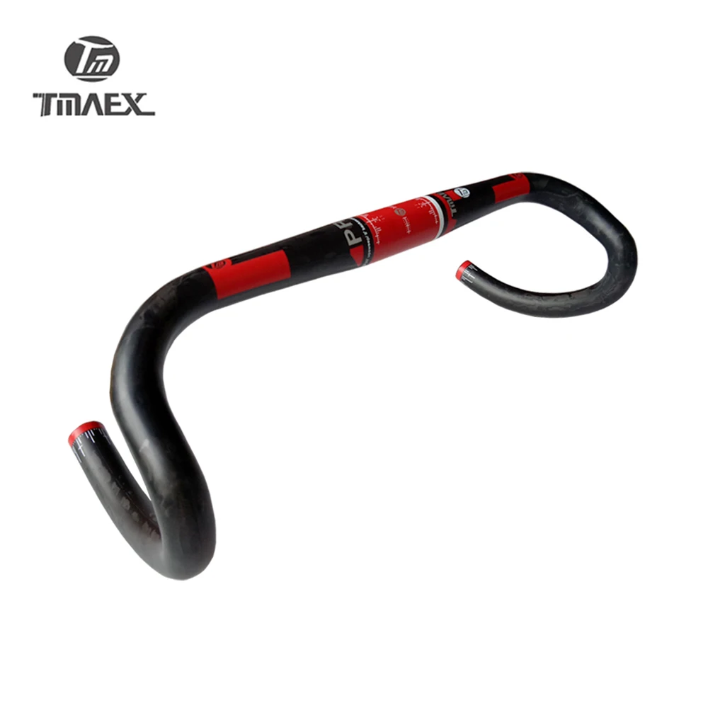 TMAEX Pro Красный руль из углеродного волокна для шоссейного велосипеда с круговой трубкой красный UD углеродный руль 31,8 мм