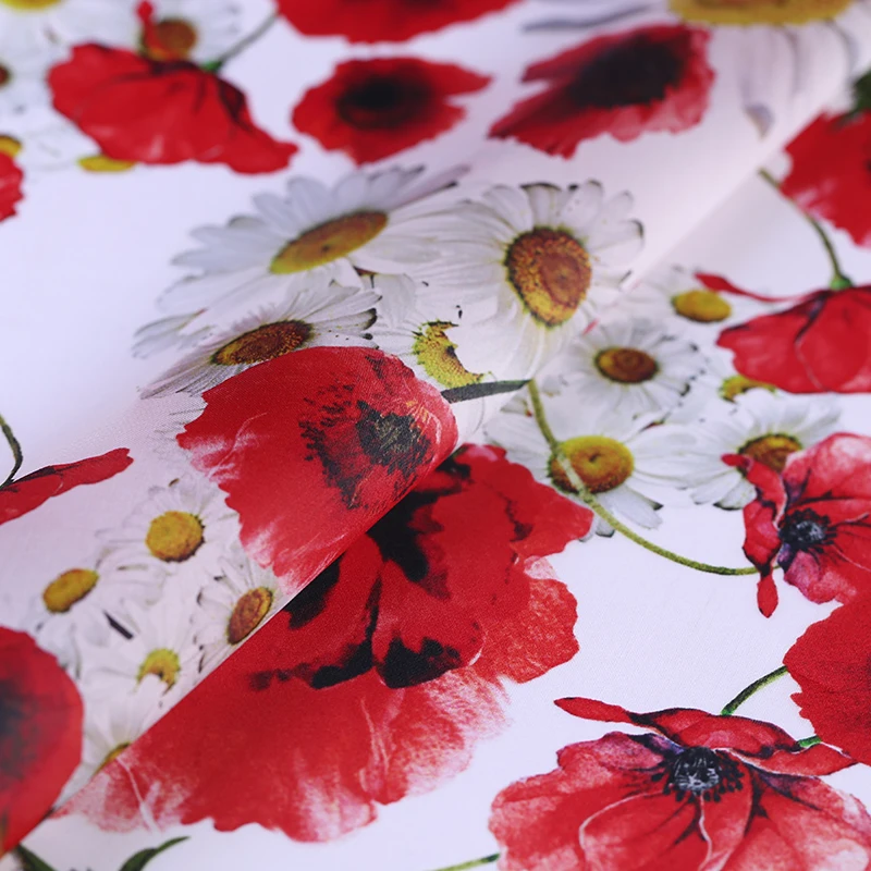 

Digital printing silk organza satin fabric 138cm crisp translucent awning dress silk fabric wholesale silk cloth