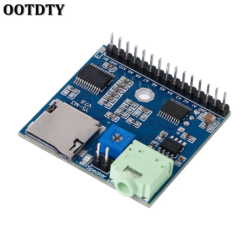 

OOTDTY MP3 голосовой модуль SD/TF Голосовая трансляция триггер плеер + динамик F MCU SCM UI