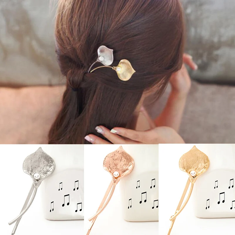 1PC Fashion Simple Women Girls Flowers Pearl Hair Clip Oyster Shape Edge Calla Chic Hairpins | Красота и здоровье