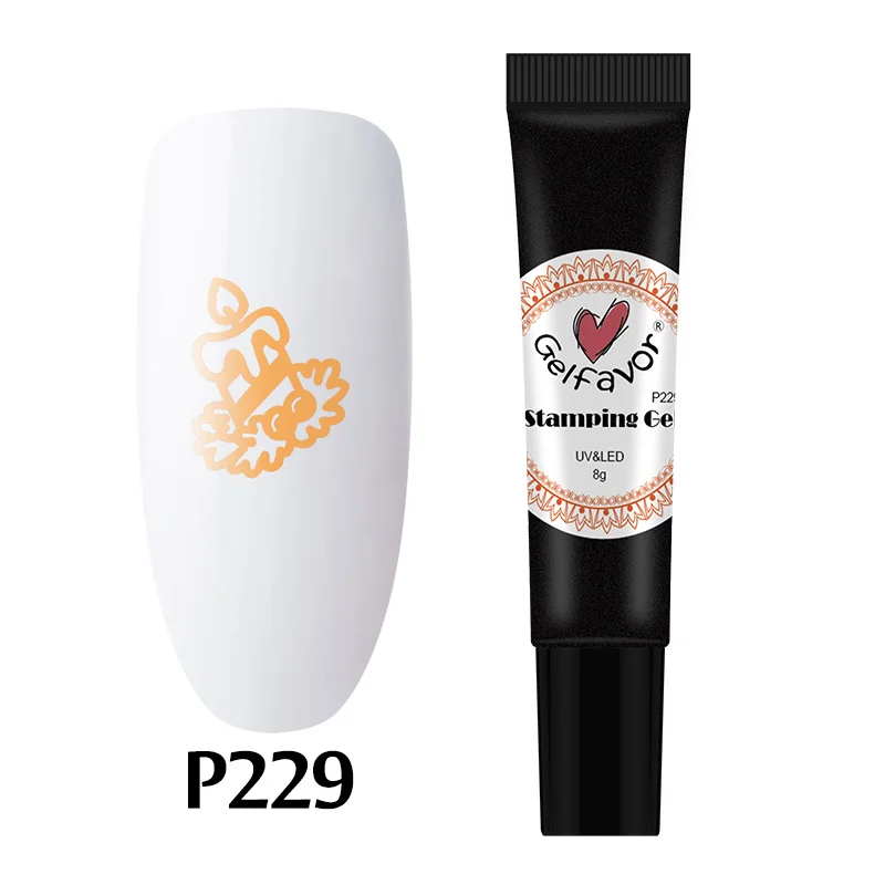 P229 Гель для стемпинга для ногтей, Гель-лак для ногтей, набор для нанесения краски, 8 г, гель, УФ-лак, полупостоянная основа для маникюра, ногтей, искусство - Цвет: P229