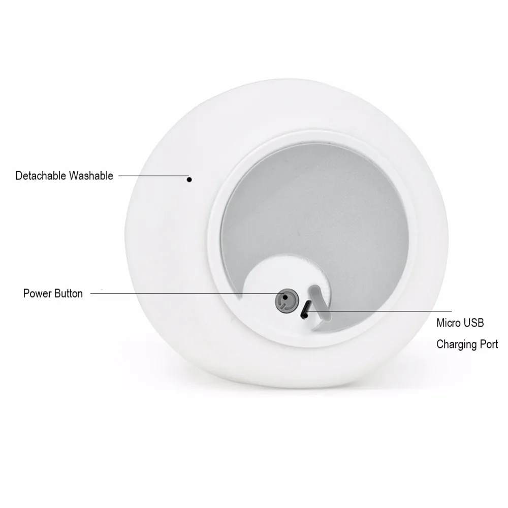 Светодиодный ночник с силиконовым сенсорным датчиком 7-цветный перезаряжаемый