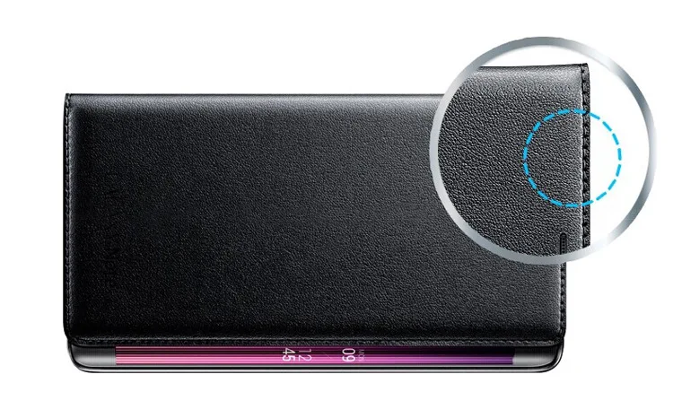 Кожаный чехол бумажник с откидной крышкой для аккумулятора защитный кожаный