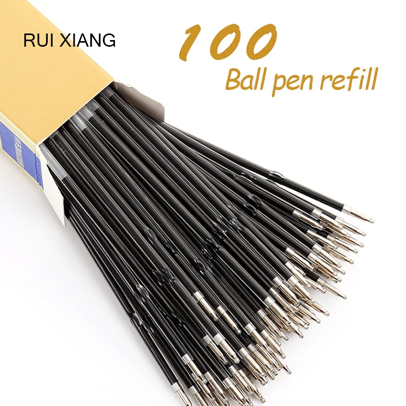 100 шт./ручка Refill Офис стержни для ручек 0 5 мм цвета — красный синий черный