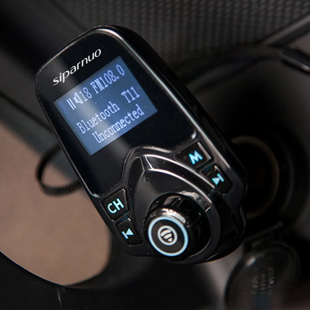 Siparnuo, автомобильный fm-передатчик, bluetooth, автомобильный передатчик, 12 В, fm модулятор, 2 USB, автомобильное зарядное устройство, трансмиссор, fm, автомобильный комплект