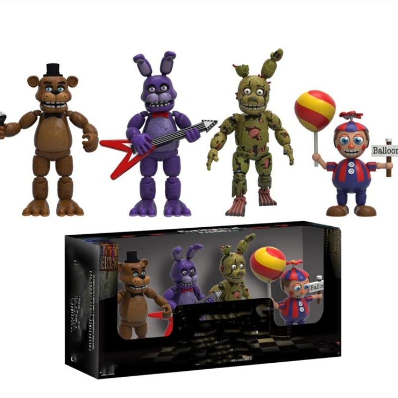 Five Nights at Freddy's» «пять ночей у Фредди» игре Five Nights at Freddy's Бонни и Чика Funtime Фокси» из мультфильма для мальчика, ПВХ Фигурки игрушки 4 шт./компл. плюшевые игрушки подарок на день рождения